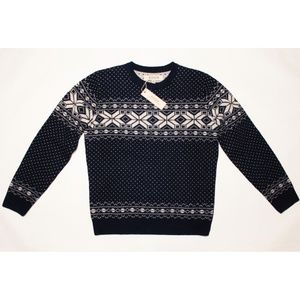 BARQUE New York Fair Isle Sweater Navy size Medium